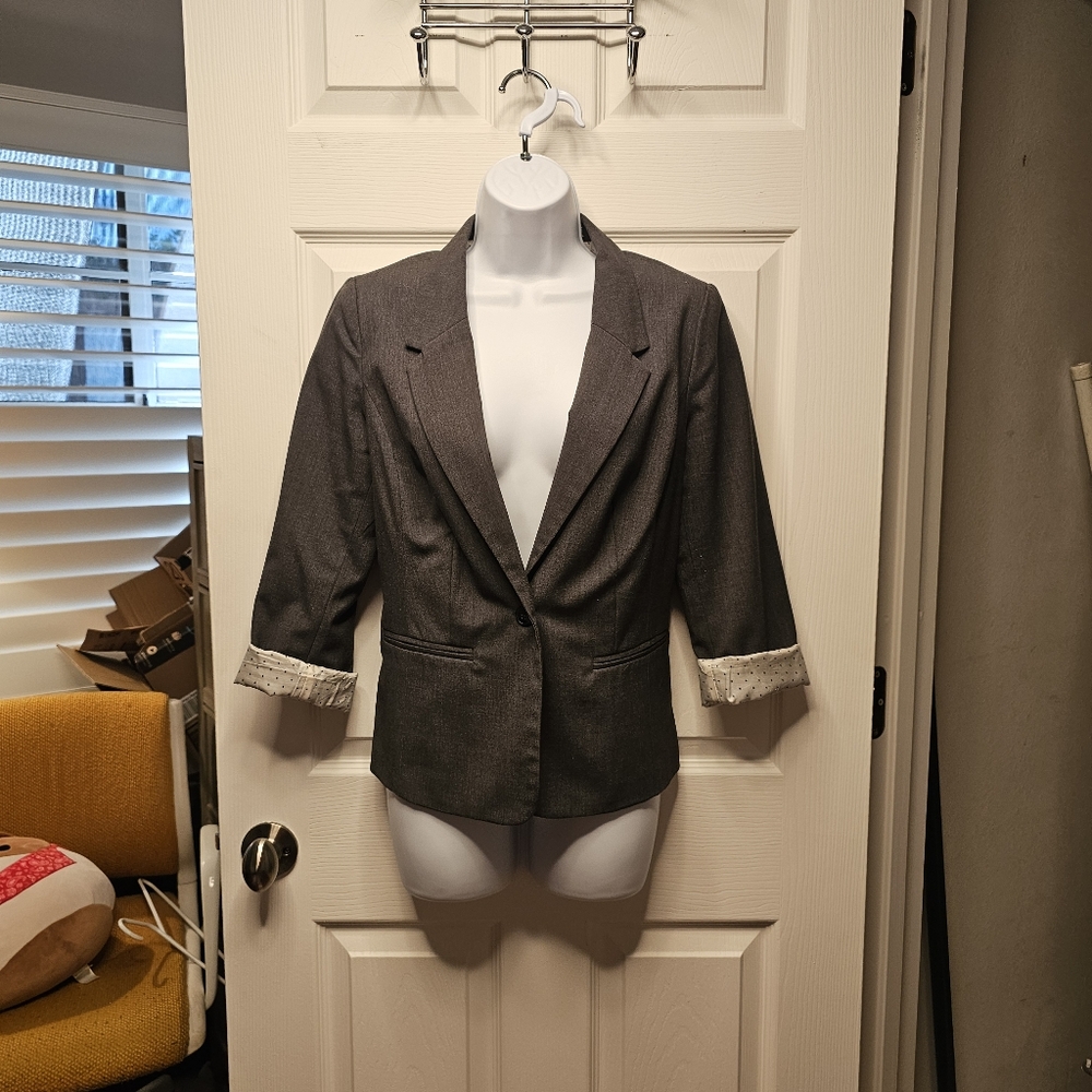 Kensie Gray Blazer with Rolled Sleeves